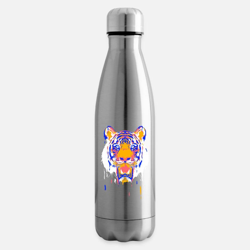 Tiger malen - Isolierflasche - Lightsilver