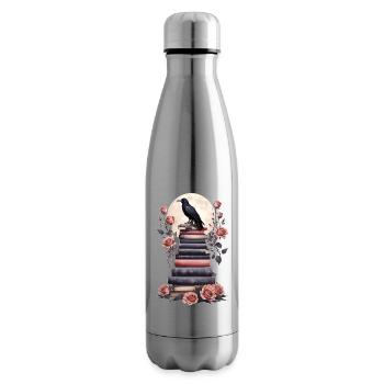 Bücherstapel mit Rabe - Isolierflasche - Lightsilver - Rechts