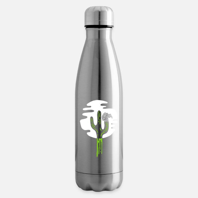 Cactus et vautour sous la lune - Bouteille isotherme - argent clair