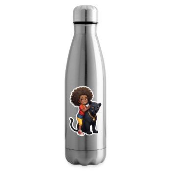 Kinder mit schwarzem Panther - Isolierflasche - Lightsilver - Rechts