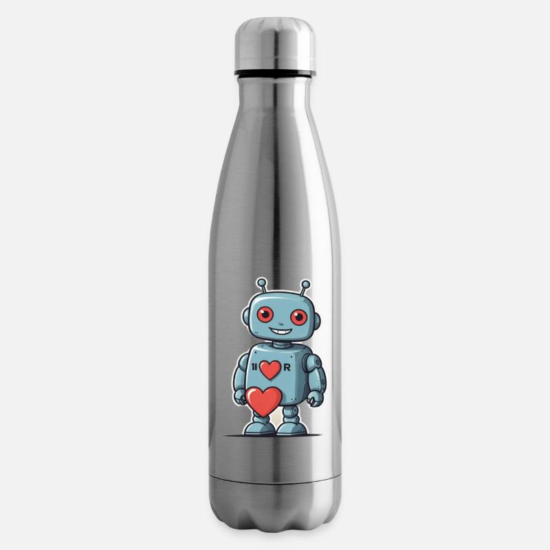 J’adore les robots - Bouteille isotherme - argent clair