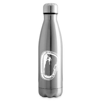 Silhouette de grimpeur en mousqueton - Bouteille isotherme - argent clair - Droite