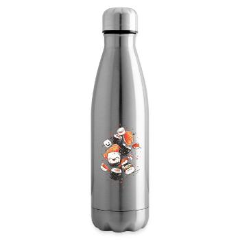 Entzückende Sushi-Charaktere mit lebendigem Hintergrund - Isolierflasche - Lightsilver - Rechts