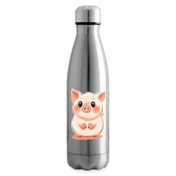 Schwein Ferkel - Isolierflasche - Lightsilver - Rechts
