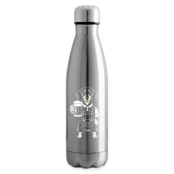 Dachshund Bavaria Bavarian Traditional Costume Folk Festival Beer - Insulated Water Bottle - silver - Right