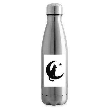Mondkatze auf Mondschatten - Isolierflasche - Lightsilver - Rechts