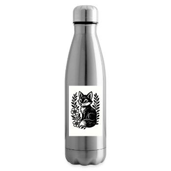 Le Renard dans la danse des fleurs - Bouteille isotherme - argent clair - Droite