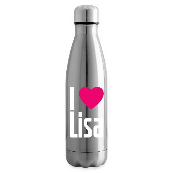 I Love Lisa Pinkes Herz Ich liebe Lisa - Isolierflasche - Lightsilver - Rechts