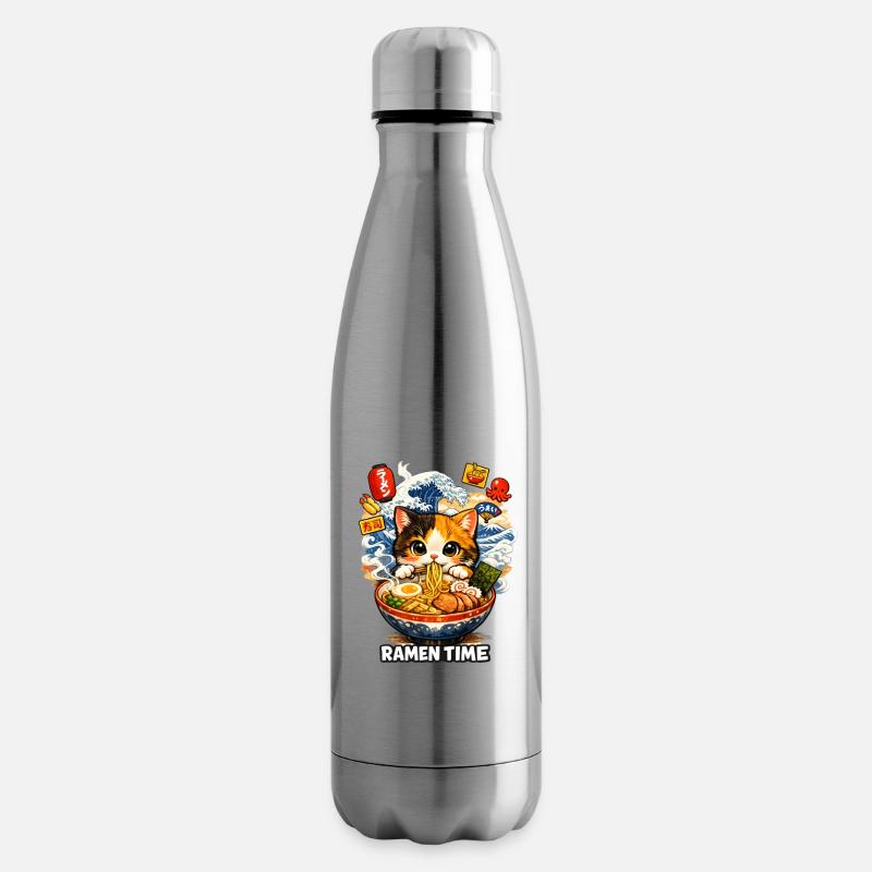 Ramen Katze Kanagawa - Isolierflasche - Lightsilver