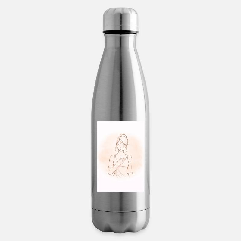 Heart Touch in Delicate Sketch - Insulated Water Bottle - silver