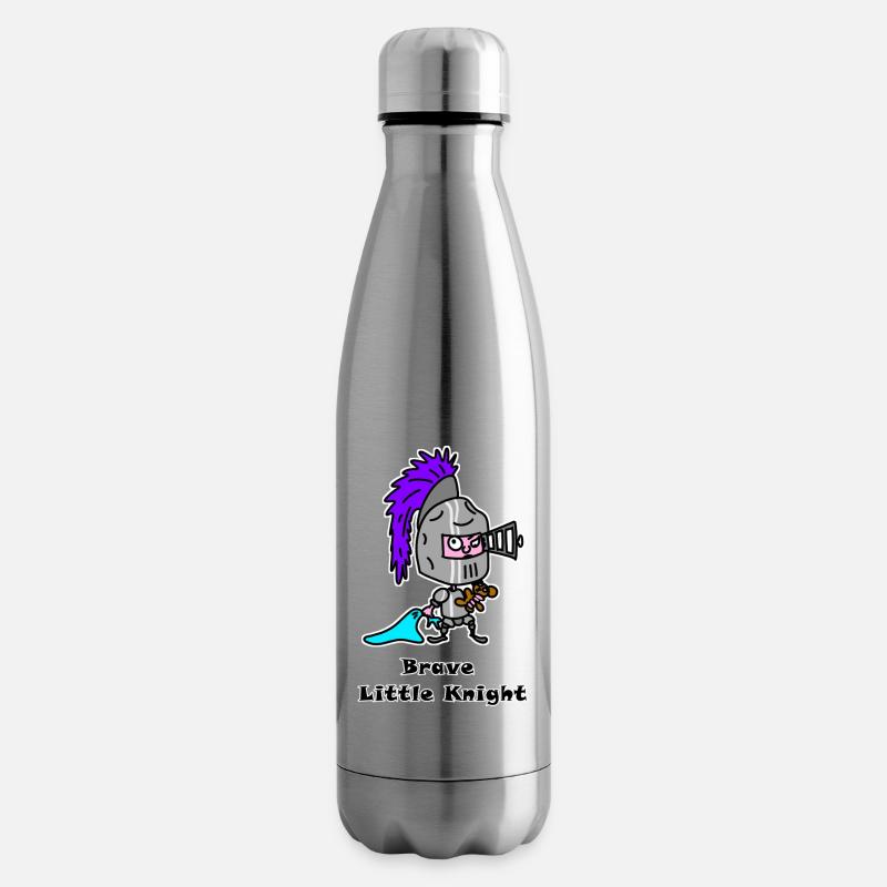 Petit Chevalier Courageux - Design de héros mignon - Bouteille isotherme - argent clair