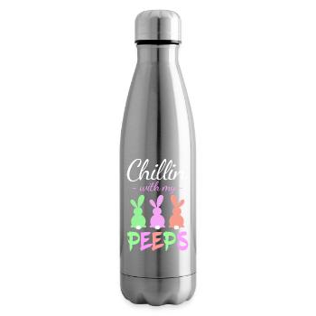 Chillin with Peeps Pastel Bunnies - Insulated Water Bottle - silver - Right
