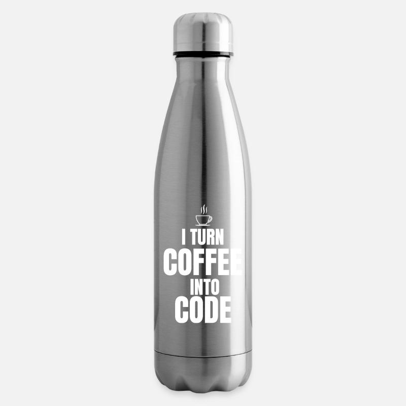 Ich verwandle Kaffee in Code - Isolierflasche - Lightsilver