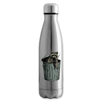 Trash PandaFrecher Waschbär im Mülleimer Zigarette - Isolierflasche - Lightsilver - Rechts