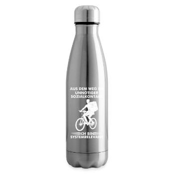 Postman OUT OF THE WAY YOU UNNECESSARY SOCIAL CONTACT - Insulated Water Bottle - silver - Right