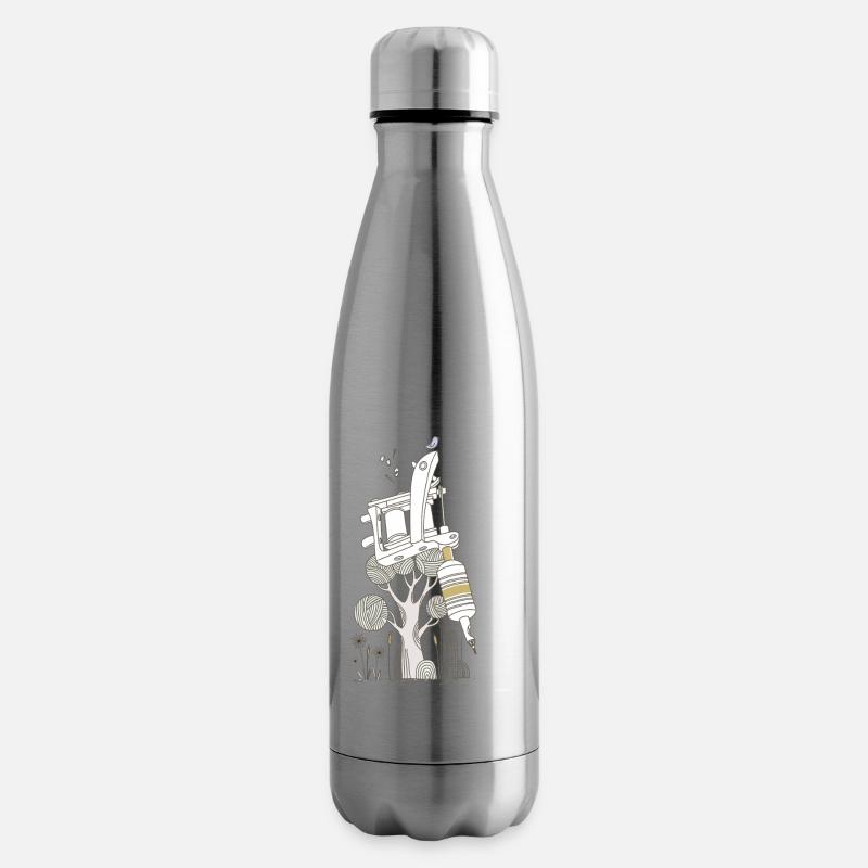 Tattoo Machine - Insulated Water Bottle - silver