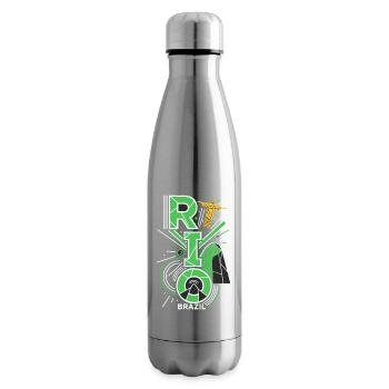 Rio de Janeiro : silhouette du Brésil - Bouteille isotherme - argent clair - Droite