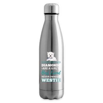 westie whoever said - Insulated Water Bottle - silver - Right