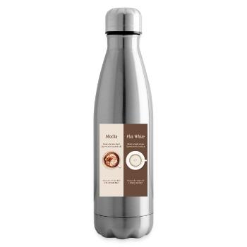 Affiche Moka vs café blanc plat - Bouteille isotherme - argent clair - Droite