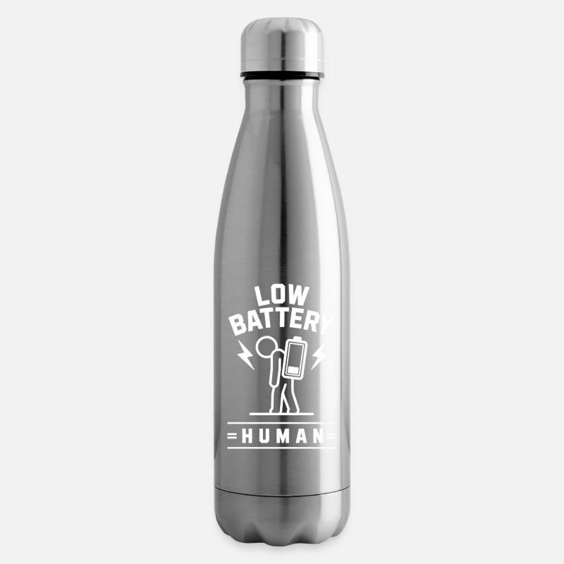LOW BATTERY HUMAN – Funny Minimal Tech Design [W] - Isolierflasche - Lightsilver