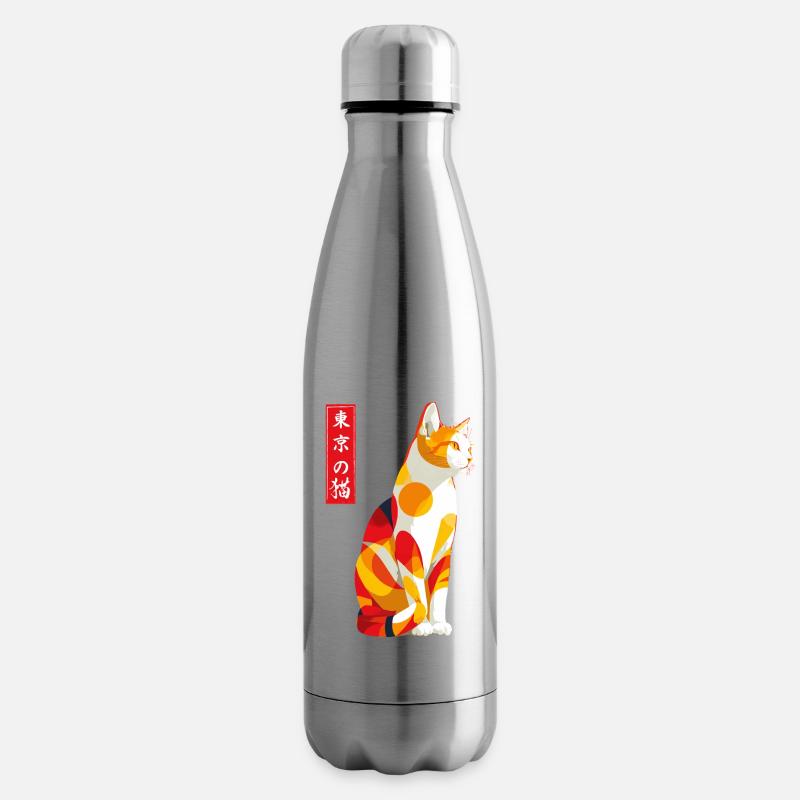 Tokio Katze - Isolierflasche - Lightsilver