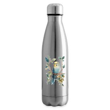 Perruche ondulée - Bouteille isotherme - argent clair - Droite
