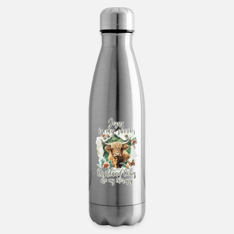 Hochlandrind Christlich - Isolierflasche - Lightsilver