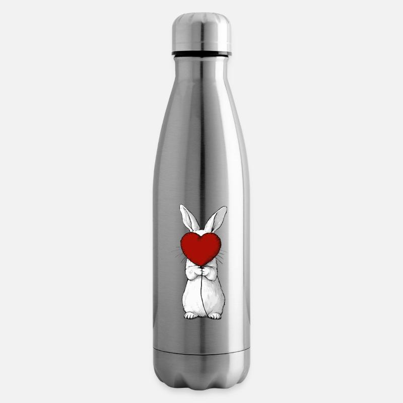 Häschen Herzumarmung - Isolierflasche - Lightsilver