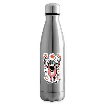 Monkey with flames and raised fists - Insulated Water Bottle - silver - Right
