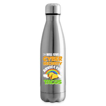 Funny Cybersecurity IT Support IT Security Network - Insulated Water Bottle - silver - Right