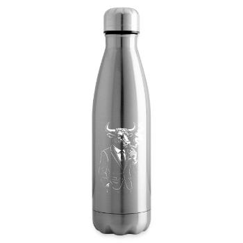 Bull in a Tailored Suit - Insulated Water Bottle - silver - Right