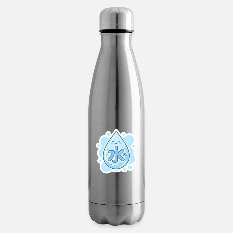 水, Mizu, Eau - Bouteille isotherme - argent clair