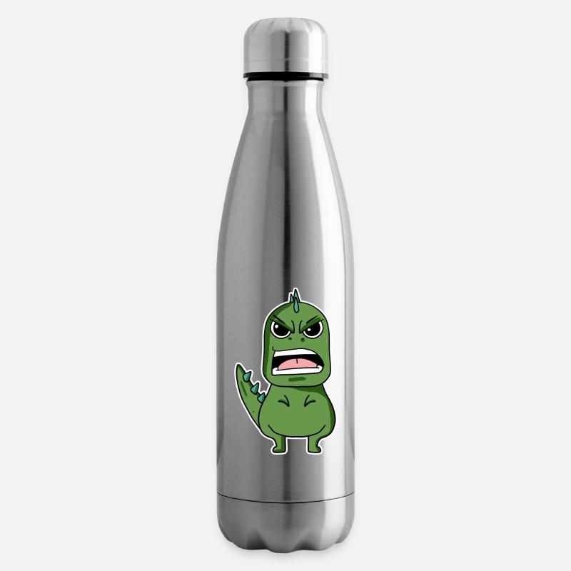 wütender Dino - Isolierflasche - Lightsilver