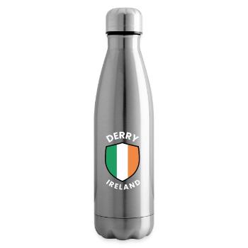 Derry Ireland Shield Flag - Insulated Water Bottle - silver - Right