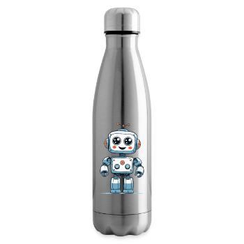 Petit robot spatial - Bouteille isotherme - argent clair - Droite