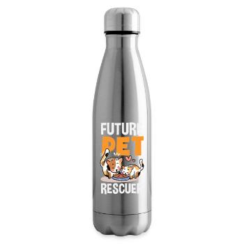 Future Animal Rescuer Adopt Animal Rights - Insulated Water Bottle - silver - Right