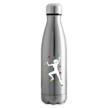 Kletterwandfrau weiß – Klettergeist - Isolierflasche - Lightsilver - Rechts