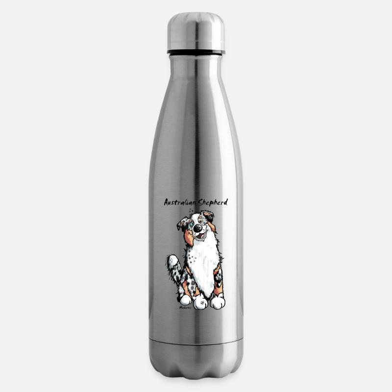 Berger australien – Aussie – Chien - Bouteille isotherme - argent clair