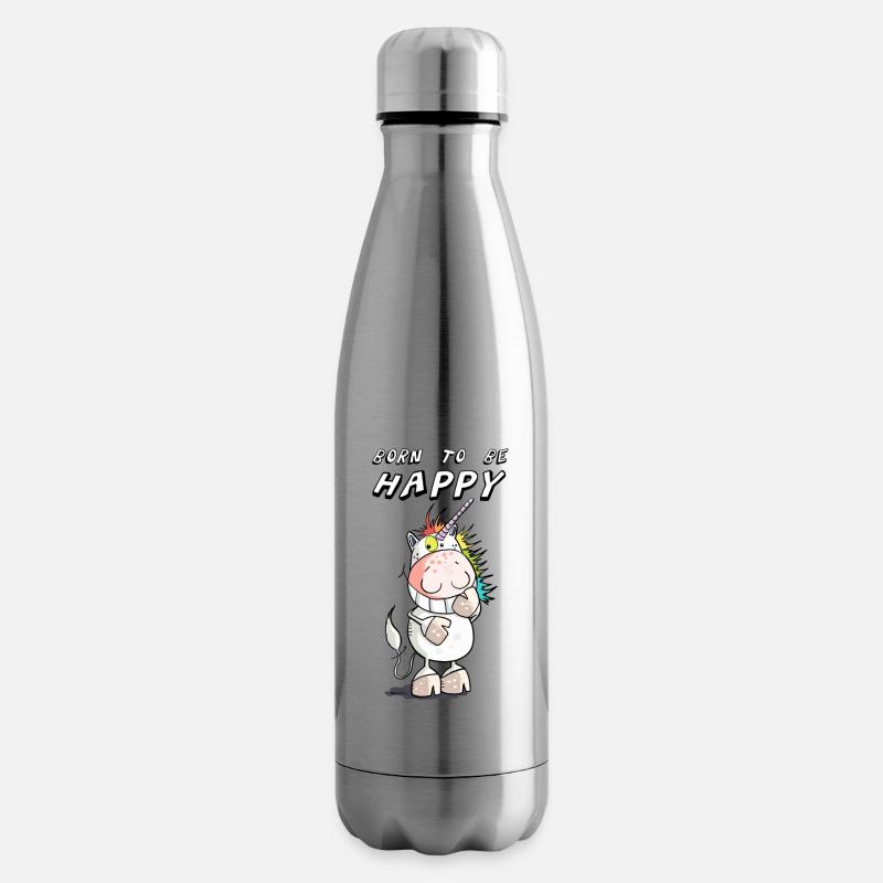 Born to be Happy - Isolierflasche - Lightsilver