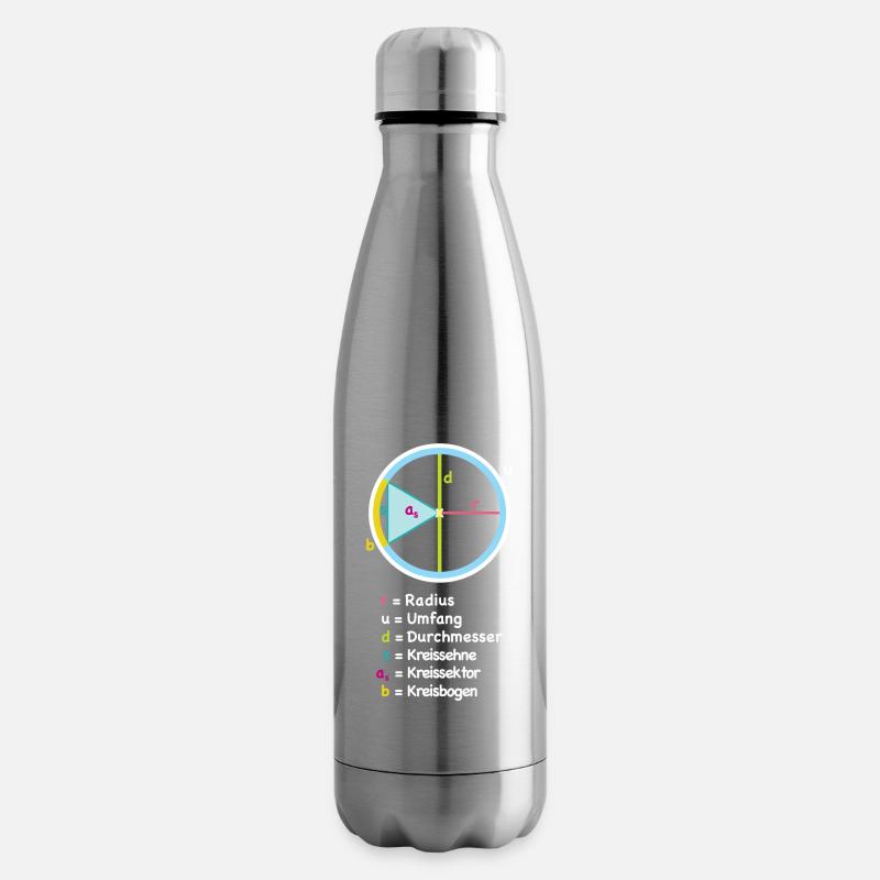 Circle Radius Diagram Art - Insulated Water Bottle - silver