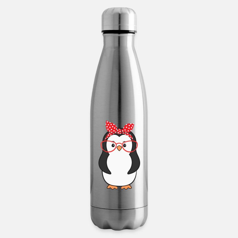 Pingouins - Bouteille isotherme - argent clair