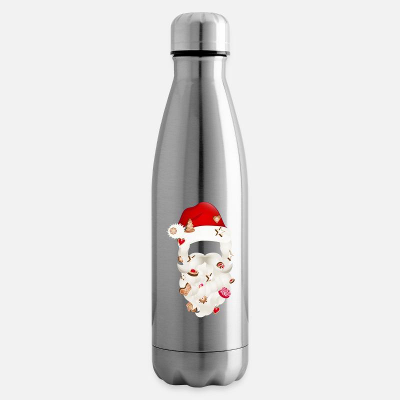 Santa Claus Bart gespickt mit Weihnachtsplätzchen - Isolierflasche - Lightsilver