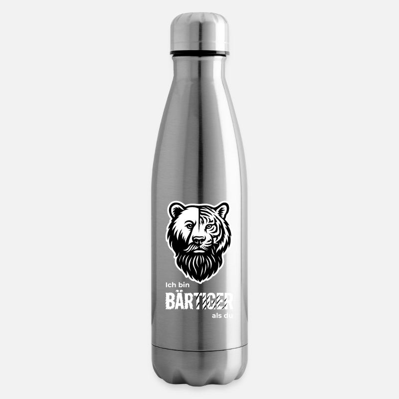 BÄRTIGER Bär & Tiger Bart-Wortspiel - Isolierflasche - Lightsilver