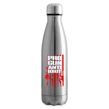 Pro-guns, anti-idiot - Insulated Water Bottle - silver - Right