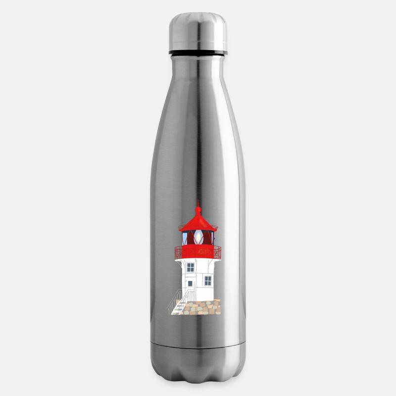 Insel Hiddensee, Leuchtturm Gellen, ohne Text - Isolierflasche - Lightsilver