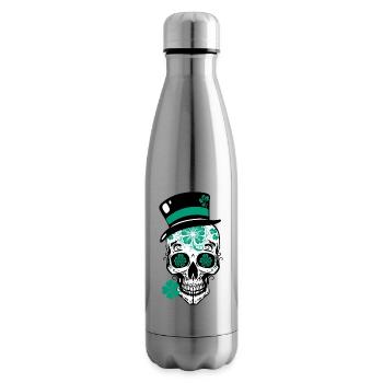 Crâne de sucre Saint-Patrick - Bouteille isotherme - argent clair - Droite