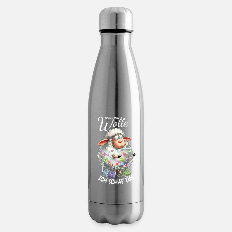 Komme was Wolle ich Schaf das lustiger Spruch Wort - Isolierflasche - Lightsilver