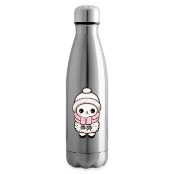 Bande dessinée Alpaga Winter Animal Baby Bande dessinée - Bouteille isotherme - argent clair - Droite