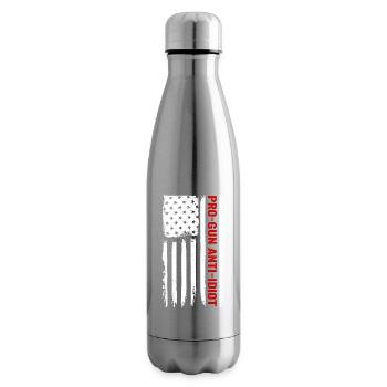 Pro-guns, anti-idiot - Insulated Water Bottle - silver - Right