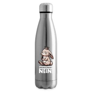 Before you ask: no, rabbit, bunny, bunny, long-eared - Insulated Water Bottle - silver - Right